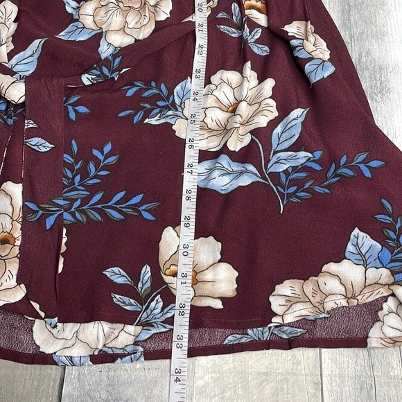 NWT Forever 21 Floral Print Dress. Elastic Waist With Belt. Bell Sleeves. Size M - Picture 9 of 11